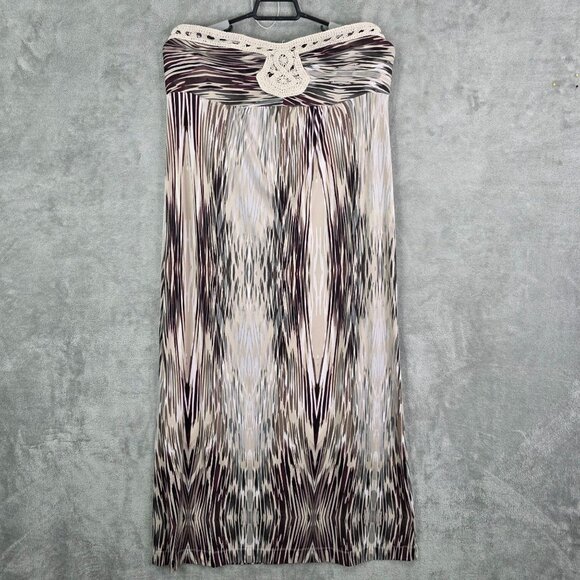 Womens Soma Strapless Maxi Dress With Crochet Detail Polyester Stretch Size XL - Picture 2 of 7